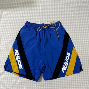 Rhude Blue Striped Yellow Drawstring Shorts